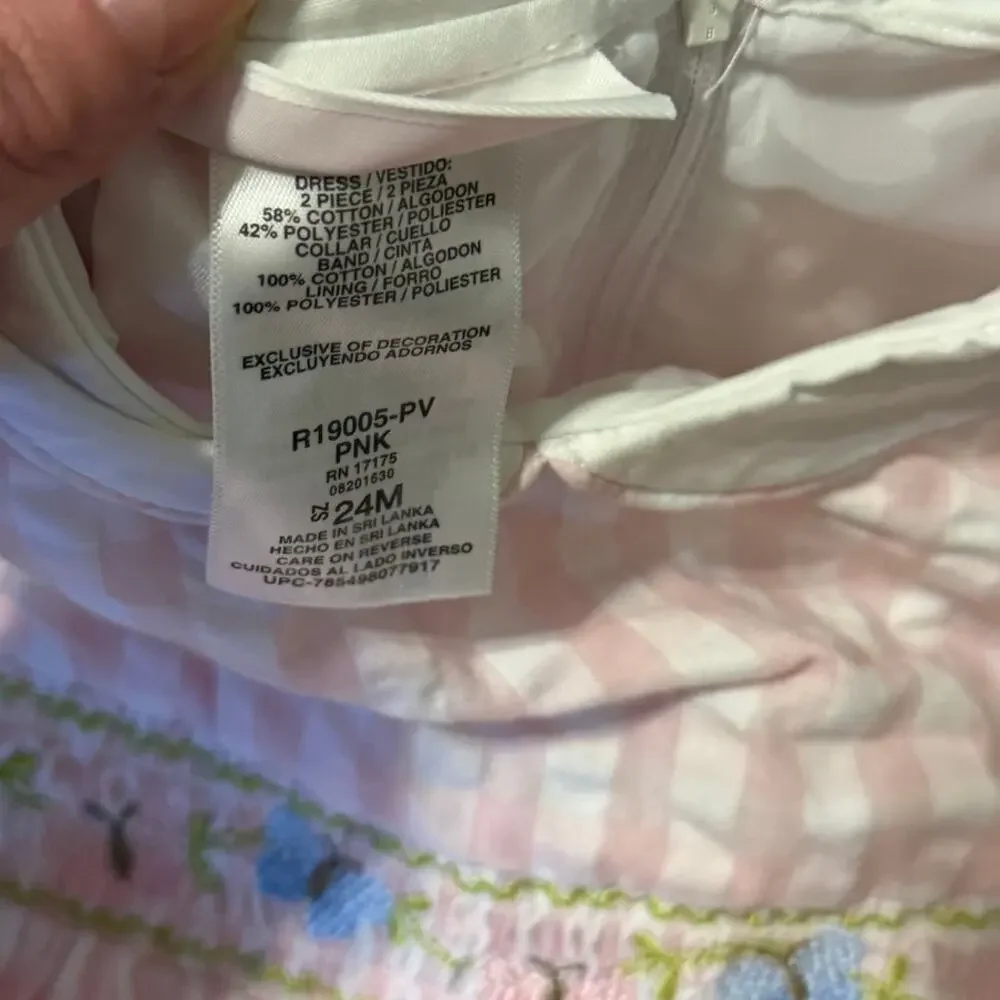 Bonnie Baby | Pink Embroidered Butterfly Dress 24 months NWT